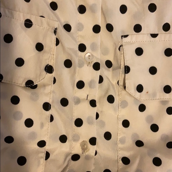Polka Dot Button Down Long Sleeve Blouse - Picture 3 of 6